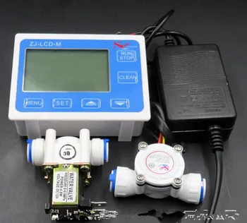 3/8 senzor protoka+kontroler vodomjera ZJ-LCD-M+соленоидный ventil + punjač LCD zaslon za mjerenje tekućine vode
