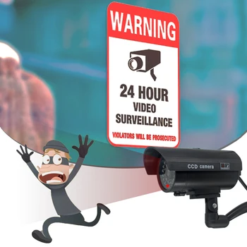 Фиктивная lažna kamera za video nadzor metak vodootporna vanjska sigurnost ulične nadzor Home lažna kamera s led pozadinskim osvjetljenjem Besplatna dostava