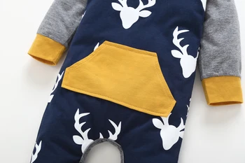 Novorođenog Djeteta Kombinezon Slatka Christma Deer Head Boy Girl Odjeca Za Bebe Costume Младенческие Kombinezon Dugi Rukav Dijete Dječja Odjeća