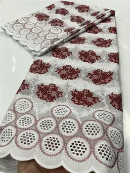 Afrička pamučne tkanine, čipke 2020 visoke kvalitete čipke nigerijski držači tkiva švicarski veo čipka u Švicarskoj šivanje YA3463B-1