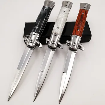 Talijanski Kum nož na sklapanje 440C oštrica akril drvena ručka džepni noževi kamp opstanak taktički brzo otvoriti EDC alati