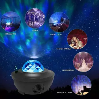 USB glasovno upravljanje zvjezdano nebo projektor Bluetooth Galaxy Star Projekcija lampa music player LED Night Light Starry poklon za Rođendan