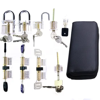 9шт prozirne brave sa 24шт GOSO titan bravarske alati slomljen ključ ukloniti Pick Lock Kit Practice Set