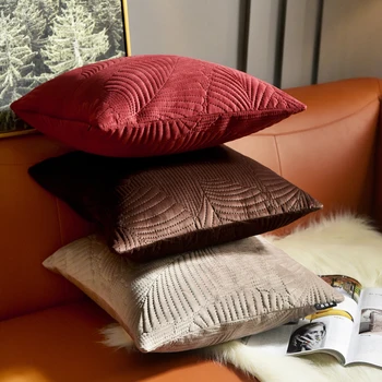 Baršun jastučnicu стеганая jastučnicu list siva, bordo-crvena boja slonovače home dekor za kauč-kreveta 45x45cm