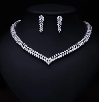 Luksuzni klasični Markiza oblik AAA + CZ kamen stare ogrlice naušnice vjenčanje nakit setovi