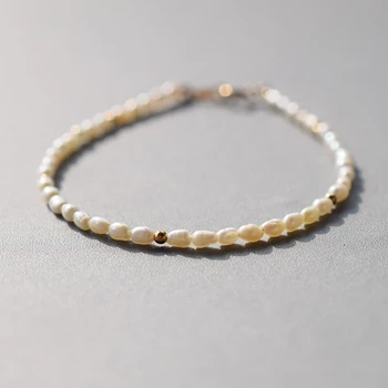Lii Ji Bijela slatkovodni biseri narukvica prirodni slika oblik perle oko 2-3mm srebra 925 spone za majku djevojčice poklon