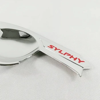 Crveni logo vrata automobila zaštitnik ručka čaša rama poklopac šine za Nissan Sylphy 2012-2019 ABS krom dodatna oprema za slaganje