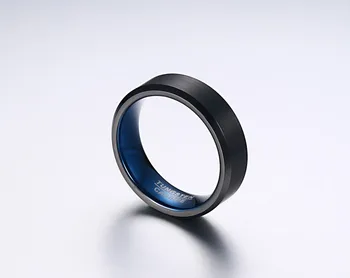 6 mm plava pravi karbida volframa prsten za muškarce nakit crna svadbeni nakit vrhunske kvalitete