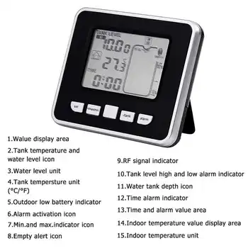 Ultrazvučni Spremnik Za Vodu Уровнемер Senzor Temperature Indikator Dubine Tekućine Senzor Vremena Alarm Mjerni Alati