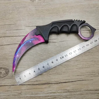 CS GO Counter Strike claw Karambit Knife taktički survival TiNeck Knife Sheath Real game Knife rainbow camping fix blade knife