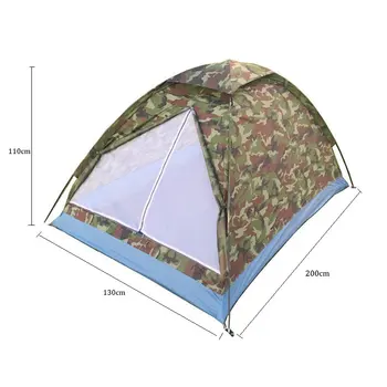2 osoba kampiranje šator 200x140x110cm vodootporan godina šator za putovanja, planinarenje ribolov piknik vanjski šator, sa dva sloja vrata