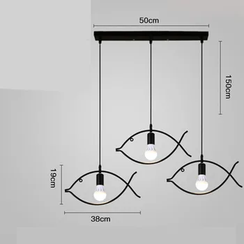 Nordic Modern potkrovlje visi Nordic Small fish visi lampa E27 LED viseće svjetiljke za kuhinje restorana bara dnevnog boravka i spavaće sobe
