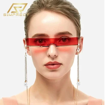 SIMPRECT sunčane naočale rimless žene 2021 modni brand metal male kvadratne sunčane naočale UV400 nijanse za žene stare Gafas De Sol
