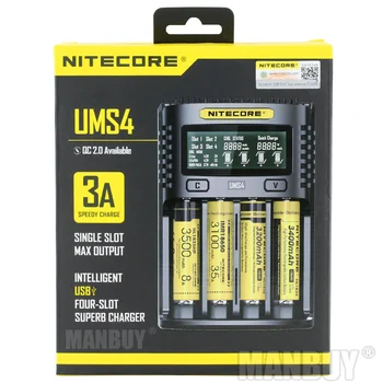 Besplatna dostava NITECORE UMS4 Universal Automatic 3A Quick Charger Intelligent USB priključak 4-Mjesta Vrhunska Punjač Li-ion baterija Ni-Cd Ni-MH IMR