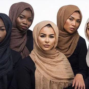 2019 moda balon jednostavan хлопчатобумажный šal rese žene soft čvrste bore šal šal пашмина završiti muslimani bore хиджабы stole