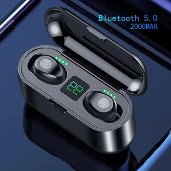Bežična tehnologija Bluetooth sportske slušalice IPX5 vodootporan, zaslon osjetljiv na Mini F9 TWS wireless stereo Bluetooth 5.0 punjenje Bin Mini Stealth