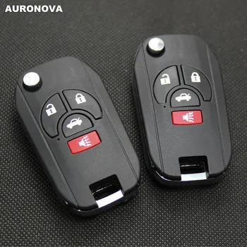 AURONOVA New Upgrade Flip Folding Key Shell za Nissan Sunny March Tiida Sylphy 3+1 gumb promjena torbica za daljinski ključ vozila