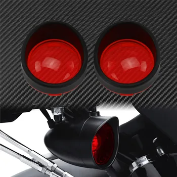 2xMotorcycle Visor-Style Turn Signal Light Objektiv Cover Indicator Bezels w/ Smoke/Red/Amber objektiv za Harley Sportster Dyna Softail