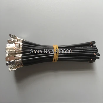 10 cm priključke 6.3 mm lopata kontakta priključke muški priključni kabel 50 kom crnu žicu 0. 5мм2