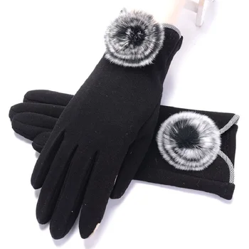 Ženska Screentouch debeli moda čipke luk žene zimske rukavice ženske dame djevojke touchscreen rukavice, rukavice rukavice Гуантес