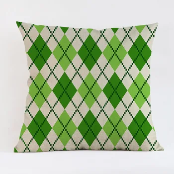 Zelene pastoralne lisnato baca se tiska ukrasni jastuk Jastuk za kauč,s 4 lista djeteline pamučna posteljina, jastuk kućni ukras bez punjenja
