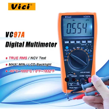 VICI Digital Multimeter Auto Range 1000V DMM Temperature Detektor DC AC Napon Current Meter Capacity True RMS VC97A