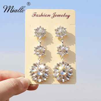 Miallo Flower Fashion Crystal Kap naušnice za žene pribor srebrna boja naušnice moda 2020 naušnice Party Jewelry pokloni
