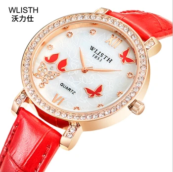 Moda poslovne koža satovi luksuzni dijamant kvarcni sat hot prodaja satova