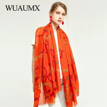 Wuaumx luksuzni brand šal žene dame šalove s četkom za ispis sjaal slobodno vrijeme Šal Prelomi pamuk šal veliki veličina ženski šal