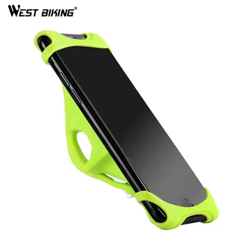 WEST BIKING Silicone Bike Phone Holder 4.0-5.5 inčni Smart Mobile Phone Bike Mount Bracket GPS Phone Stand Bicycle Phone Holder