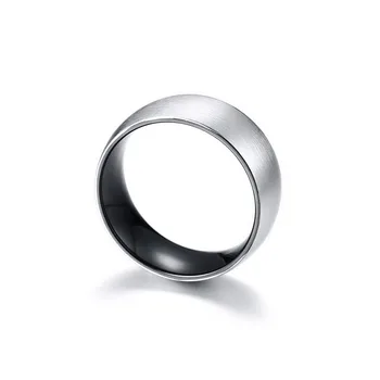 Modyle 8 mm mat površine gospodo prsten od nehrđajućeg čelika crni unutarnji muški prsten svakodnevni dragulj udobna odjeća