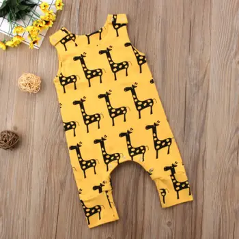 Novorođenče Beba Baby Dječaci Djevojčice Crtani Žirafa Klizači Za Odijelo Odjeća Djeca Ljeto Vrećice Kombinezon Kombinezon Odjeća Playsuit