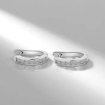 Isječak naušnice za žene 925 srebro naušnice jednostavna moda kubni cirkonij vjenčanja vjenčani nakit Brincos pribor CCE640