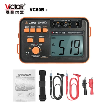 Victor VC60B+ Digital Insulation Resistance Tester 1000V Original Megger Insulation Tester DC/AC 0.1~2000m ohm na veliko