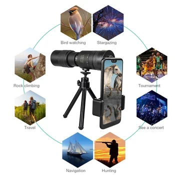 4K 10-300X40MM Super Telephoto Zoom монокулярный teleskop vodootporan smartphone promatranje ptica/lov/kamp