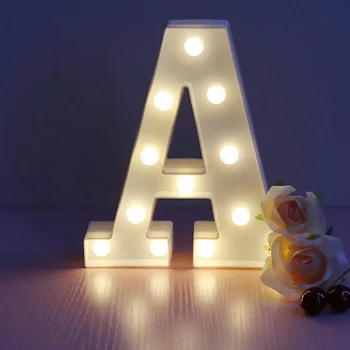 Sjajna slovo Night Light 26 engleski alfabet 3D LED Light Letters Battery Powered Lamp Wedding Party Christmas Decoration
