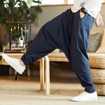 Pamuk lana Cross-hlače japanski Harajuku slobodnih trkača hlače hip-hop ženske sportske hlače široke noge široke hlače velike veličine XZ220-2-K18