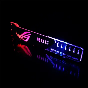 Nosač grafičke kartice VGA Support Frame GPU Holder ROG 12V 4PIN RGB/5V 3PIN ARGB ASUS AURA SYNC aluminij+akril novi dolazak