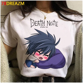 Japanska anime Death Note T Shirt Women Kawaii Cartoon Bleach Ichigo Graphic Tees Harajuku Funny T-shirt Unisex Top Tee Female