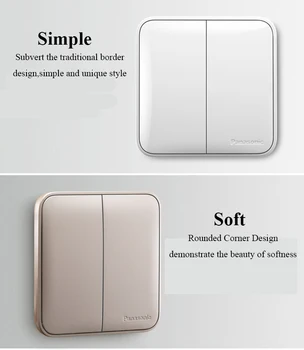 Panasonic Switch Luxury Touch-On/off standardni prekidač 1/2/3/4 Gang 1/2 Way zidne lampe kućni prekidači