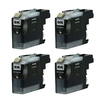 4PK Black BK LC123 Full Ink Cartridge For Brother MFC-J4510DW MFC-J4610DW MFC-J470DW DCP-J132W DCP-J172W DCP-J752DW DCP-J4110DW