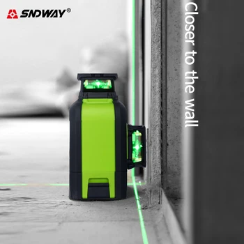 Sndway izuzetno zeleni laser razina 12 linija 3d laserski razinu самовыравнивающийся laser razina 360 okomito i vodoravno poravnanje