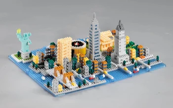 Weagle 2550 New York City Arhitekture Kip Slobode, Empire State Building i 3D model DIY Diamond Mini Small Blocks Toy no Box