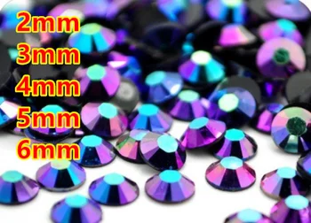 Jelly plavo-ljubičasta AB smole Flatback perle za nokte/odjeće/Dekoracija (2 mm 3 mm 4 mm 5 mm 6 mm) 10000~100000 komada/paket