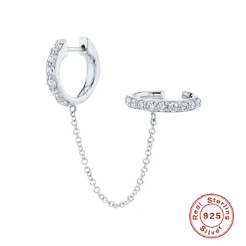 ROXI dvostruki obruč Cirkon spot za naušnice za žene i djevojčice vjenčanje rođendanski poklon naušnice bez piercing 925 sterling srebra nakit