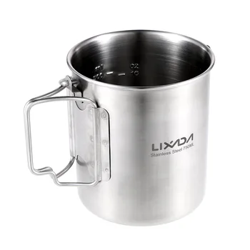 Lixada 750 ml vanjski voda putovanja čajna šalica s poklopcem od nehrđajućeg čelika lonac prijenosni šalicu vode šalica za vanjsku kampiranje kuhanje piknik
