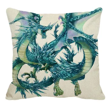 XUNYU crtani film Dragon uzorak lanena jastučnica home kauč kvadratnom dekorativna jastučnica životinja jastučnicu 45X45cm AC092