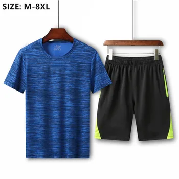 Muški komplet od dva dijela top kratke hlače sportski odijelo muški sportski odijelo быстросохнущий jogging plus 6XL 7XL 8XL sportska ljetna muška majica