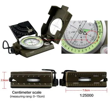Geološki kompas za profesionalne vojne армейского прицельного užaren kompasa za vanjsku pješačenje kampiranje vanjsku kompasa