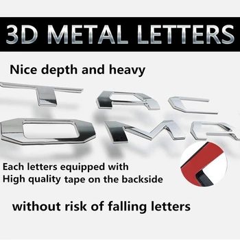 3D povećana stražnja vrata umetanje slova znak za Toyota Tacoma 2016-2019 amblem umetanje (krom)